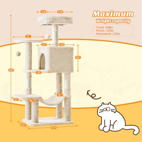 DUMOS Small 44 Inch Cat Tree Tower - Image 5