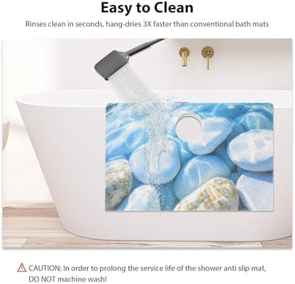 Square Shower Mat, Yonala 24 x 24 Inch Stylish Non Slip Shower Mats - Image 6
