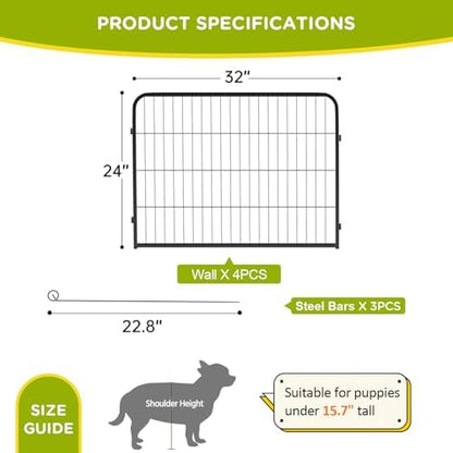 BestPet | Dog Playpen Extender | 24", 4 Panels | Expandable Design - Image 7