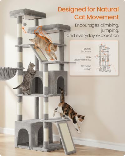 Feandrea 72.6-Inch Tall Cat Tree Tower - Image 5
