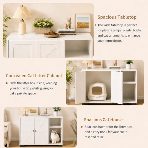 Garvee Cat Litter Box Enclosure, Large Cat House - Image 6