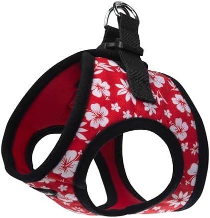 Bark Appeal Red Hibiscus Step-in Dog Harness by BarkAppeal