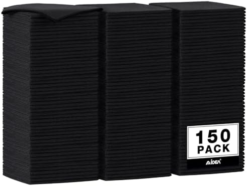 AIDEA Microfiber Cleaning Cloth Black 150PK, Cleaning Rags Shop Towel 12×12" by AIDEAHOME
