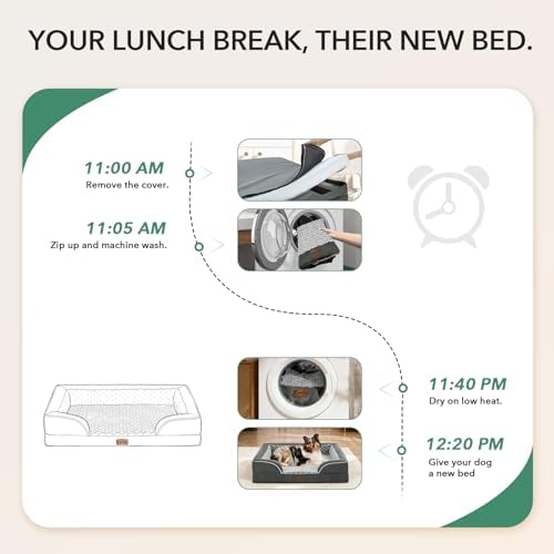 Orthopedic Dog Bed for Extra Large Dogs, Dark Grey - Image 3