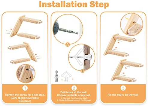 Cat Wall Steps 2-Pack, Two Step Cat Climbing Shelves, Wall-Mounted Reversible - Image 4