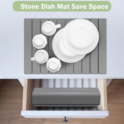 Stone Dish Drying Mat for Kitchen Counter, Versatile Stone Drying Mats for Cups - Image 5
