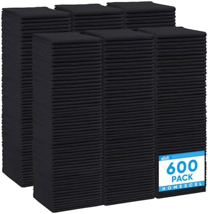 HOMEXCEL Black Microfiber Cleaning Cloth 600 Pack, Microfiber Towel by HOMEXCEL