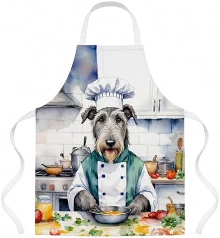 Caroline's Treasures Irish Wolfhound The Chef Apron Cooking Kitchen Server by CarolinesTreasures