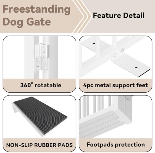 SNUOWU Full Metal Freestanding Dog Gate - Image 6