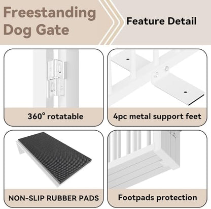 SNUOWU Full Metal Freestanding Dog Gate - Image 4