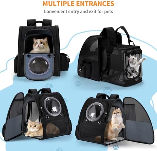 Dogs Backpack Carrier, Expandable Cat Carrier Backpack, Breathable Bubble Pet - Image 4