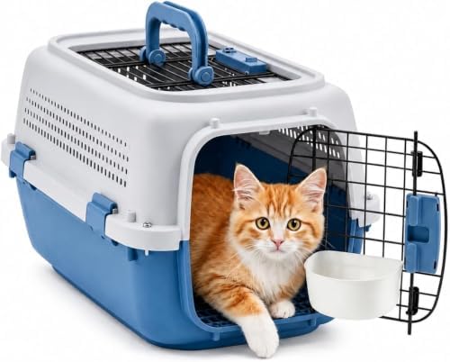 23" Airline Approved Cat Carrier Hard Shell, Dual-Entry Pet Carrier by SimpleDeluxe