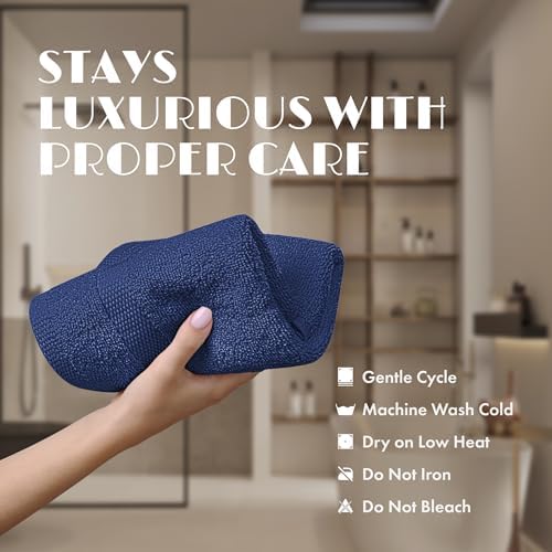 Wealuxe Navy Blue Washcloths - Image 6