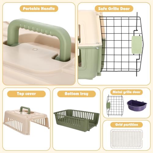 2 Set Hard Plastic Pet Carrier Breathable Dog Cat - Image 3