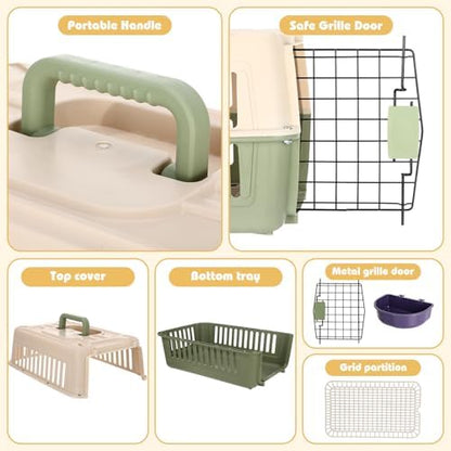 2 Set Hard Plastic Pet Carrier Breathable Dog Cat - Image 3