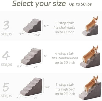 Laojin Balhen Dog Stairs for Small Dogs and Cats 18" H, High Density Support - Image 5