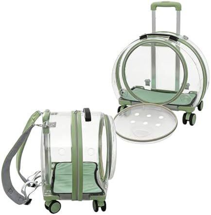 Pet Carrier with Wheels, Transparent Hard Breathable Pet Carrier with by Unknown