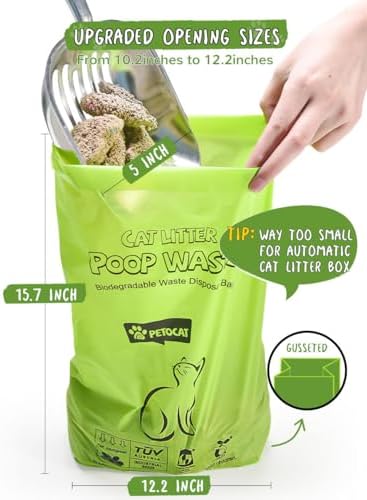 Cat Litter Bags for Poop Biodegradable Cat Waste Disposal Bag Leakproof Durable - Image 2