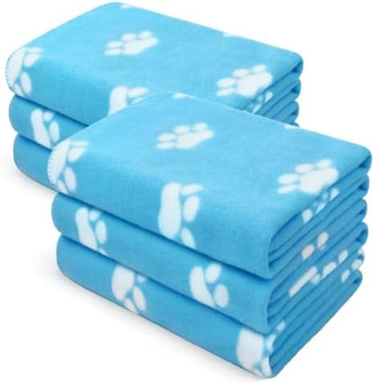 LINENLUX Fleece Dog Blankets 6-Pack, Soft Stretchy by LINENLUX