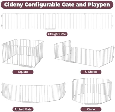 190" Extra Wide Baby Gate Playpen, Adjustable Baby Fence Play Yard - Image 3