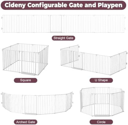 190" Extra Wide Baby Gate Playpen, Adjustable Baby Fence Play Yard - Image 3