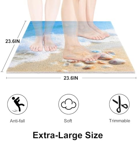 Square Shower Mat, Yonala 24 x 24 Inch Stylish Non Slip Shower Mats - Image 2
