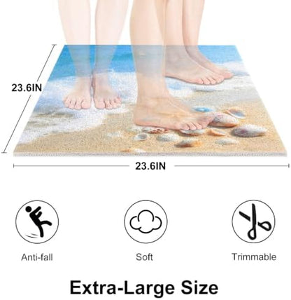 Square Shower Mat, Yonala 24 x 24 Inch Stylish Non Slip Shower Mats - Image 2