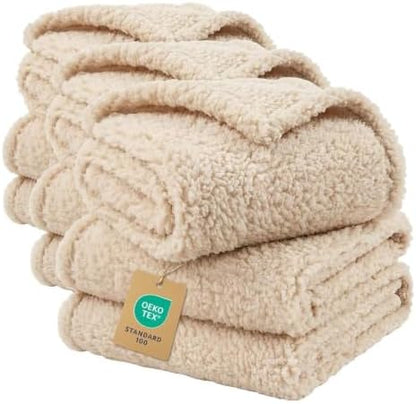 3 Pack 3 Calming Blankets Fluffy Premium Fleece Pet Blanket Soft Sherpa Throw by luciphia