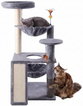 Multi-Level Cat Tree for Indoor Cats, Cat Tree Tower by Ikviier