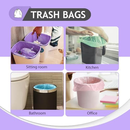 Teivio Small Colorful Clear Trash Bags 4 Gallon 200 Count Garbage Bags - Image 6