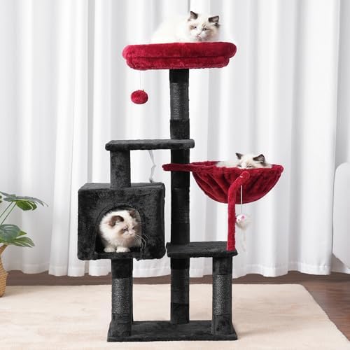 Heybly Cat Tree with Toy, 43.3 inch Cat Tower - Image 3
