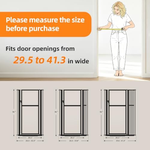 56" Extra Tall Clear Cat Gate, 37.4‑41.3" Wide Pet Gate - Image 3