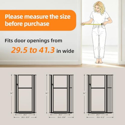 56" Extra Tall Clear Cat Gate, 37.4‑41.3" Wide Pet Gate - Image 3