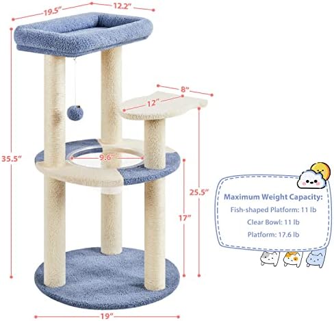 Yaheetech Cat Tree, 35.5in Cat Tower - Image 3