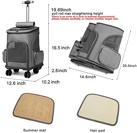 Wheeled Pet Carrier Backpack Pet Stroller, Travel Carrier, Car Seat - Image 3