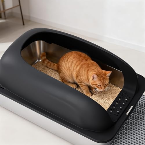 OLIXIS Stainless Steel Large Cat Litter Box - Image 2