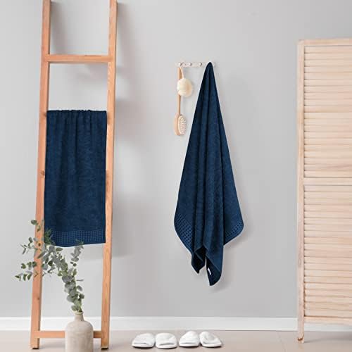 GLAMBURG 100% Cotton 2 Pack Oversized Bath Towel Set 28x55 Inches, Ultra Soft - Image 4