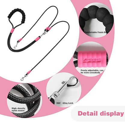 Double Dog Leash, Hands-Free Dual Dog Leash, 360° Rotating Tangle-Free - Image 2