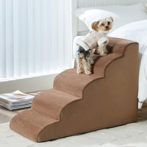 LEXTRO Dog Stairs for High Beds, 5-Steps Pet Steps for Bed, Pet Stairs by LEXTRO
