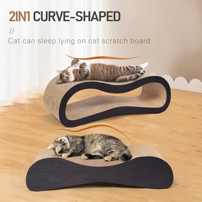 FluffyDream 2 in 1 Cat Scratcher Cardboard Lounge Bed, Cat Scratching Post - Image 4