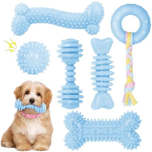 Puppy Toys, 6 Pack Dog Chew Toys, Teething Toys by CGBD
