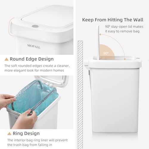 MOPALL 1.9 Gallon Small Bathroom Trash Can - Image 6