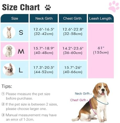 Pawaboo Small Dog Harness and Leash Set, Puppy Harness X-Frame Adjustable - Image 2