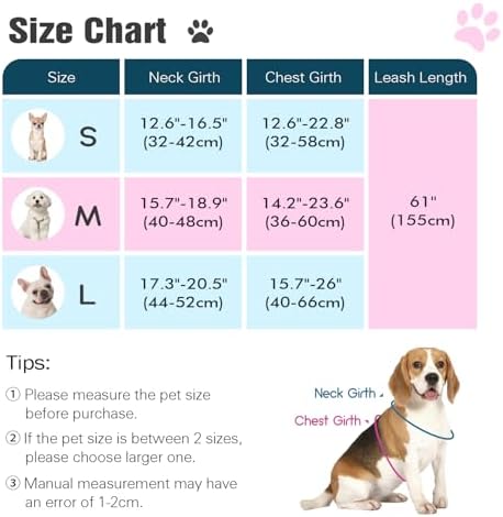 Pawaboo Small Dog Harness and Leash Set, Puppy Harness X-Frame Adjustable - Image 2