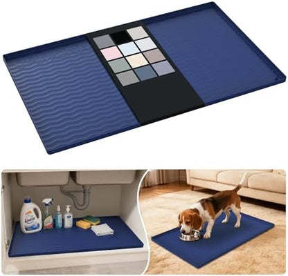 URMONA Waterproof Silicone Under Sink Mat, 31 x 19 in, Flexible Shelf Liner by URMONA