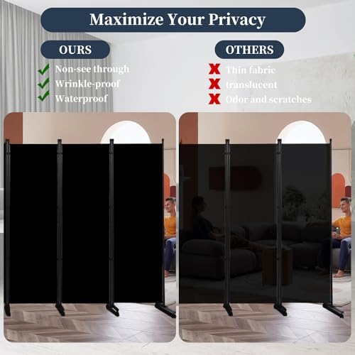 Room Divider 6 Panel-176''Wide Folding Privacy Screen, Large Partition Wall - Image 3