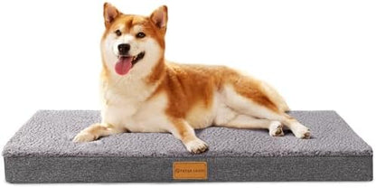 Patas Lague Orthopedic Medium Dog Bed Washable Pet Sofa Mat 30''X20'' Grey by PatasLague