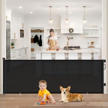 96" Retractable Baby Gate, Long Mesh Dog Gate by Cideny