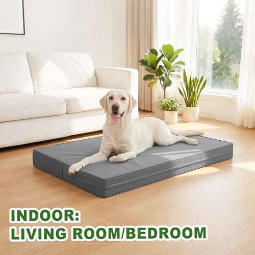 Waterproof XL Dog Bed Outdoor Large Crate Pad 42" Washable Leather Wipeable - Image 4