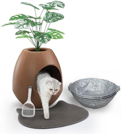 Eggloa6 Plant Litter Box Large Cat Hidden Litter Box by COZIWOW